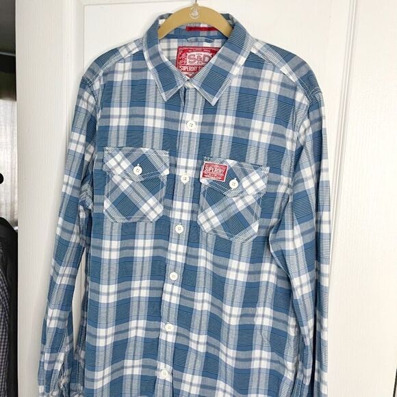 Superdry NWT Western Cowboy Country Farmer Cotton Check Collared Button Shirt - Picture 4 of 16